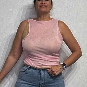 Le Superbe Pink Reversible Cami Sz L NWT